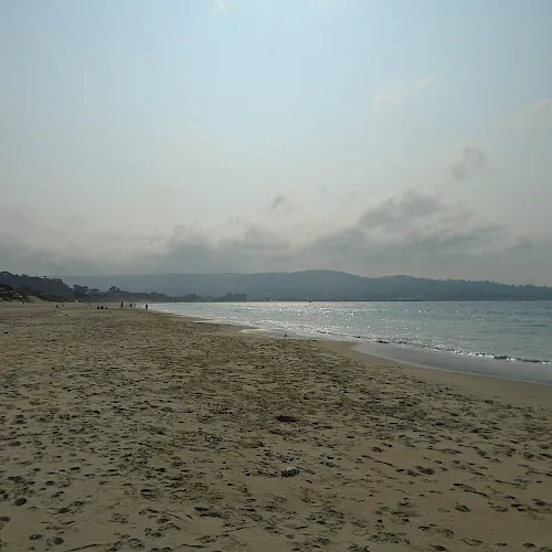 The wide sandy beach at Monterey State Beach in Seaside